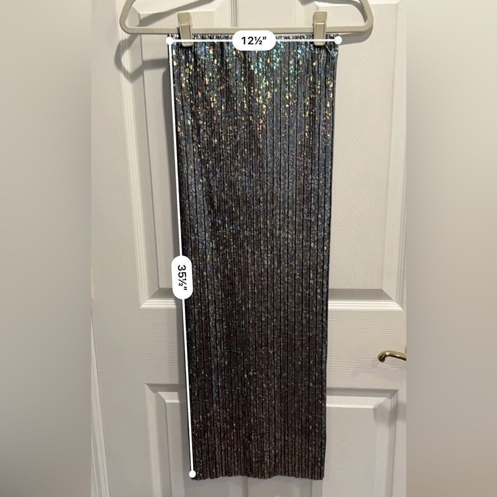 Topshop iridescent pleated  midi skirt US size 2 - Picture 5 of 7